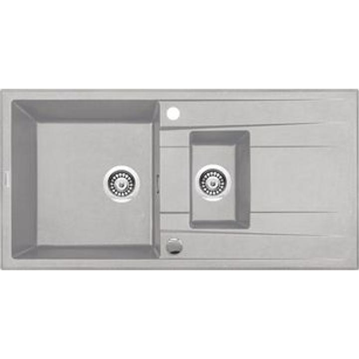 ZLEW. ERIDAN SZARY GRANIT 1,5K Z/O 1000X500X200+SPACE SAVER - NOWOŚĆ B7ZQE_S513