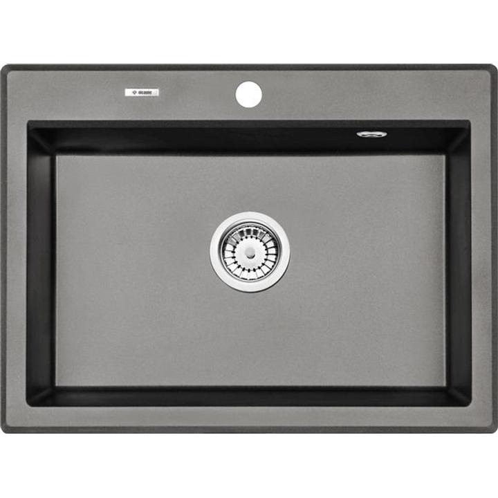 ZLEW.ERIDAN ANTRACYT METALIK GRANIT 1K 700X520X210 + SPACE SAVER - NOWOŚĆ B7ZQE_T103