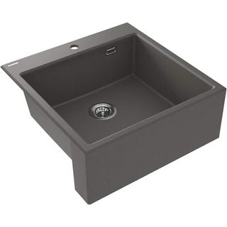 ZLEW. ERIDAN FARMERSKI ANTRACYT METALIK GRANIT 1K 600x610x214, 3,5" + OSPRZĘT SPACE SAVER LUX - NOWOŚĆ  ZQE_T10K