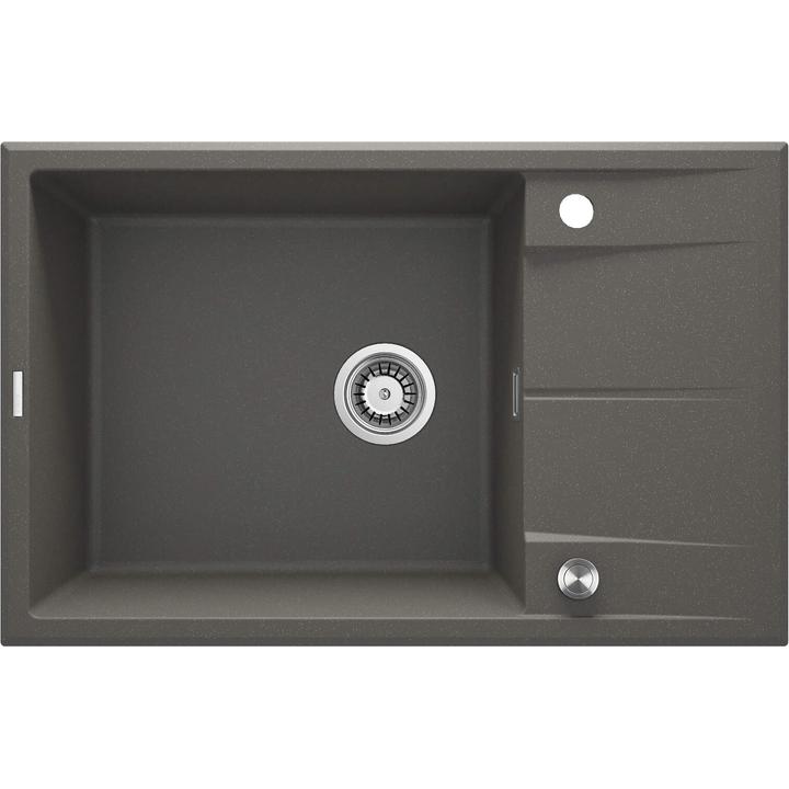 ZLEW. ERIDAN ANTRACYT METALIK GRANIT 1K Z/O 780X500X210, 3,5" + OSPRZĘT SPACE SAVER LUX  ZQE_T11B
