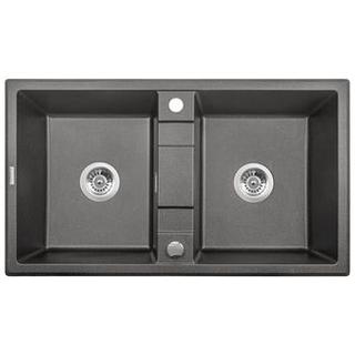 ZLEW.ERIDAN ANTRACYT MET.GRAN 2K B/O 860X500X220, 3,5"+SPACE SAVER LUX - NOWOŚĆ B7ZQE_T203