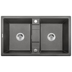 ZLEW.ERIDAN ANTRACYT MET.GRAN 2K B/O 860X500X220, 3,5"+SPACE SAVER LUX - NOWOŚĆ B7ZQE_T203