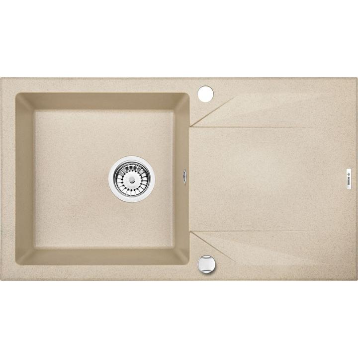 ZLEW. EVORA PIASKOWY GRANIT 1K Z/O 780X440X180, 3,5" + OSPRZĘT SPACE SAVER B7ZQJ_7113