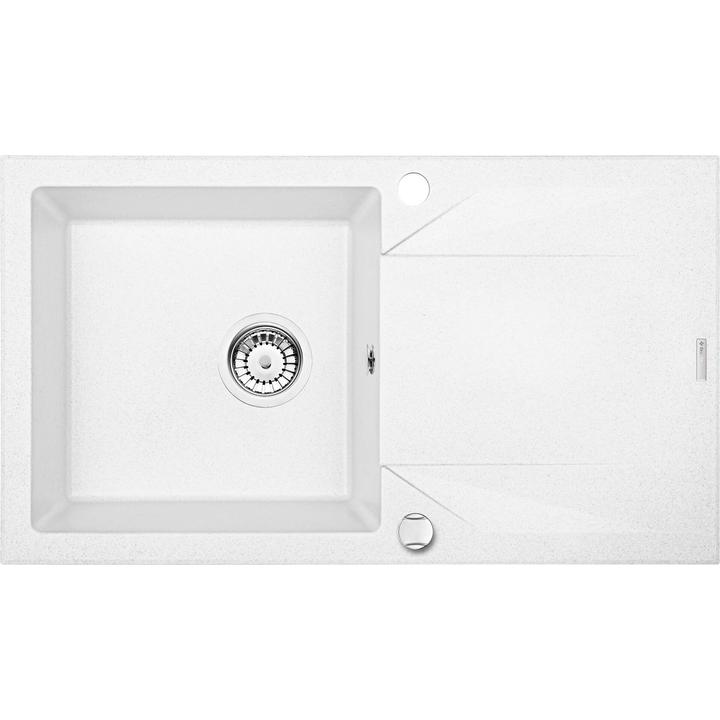 ZLEW. EVORA ALABASTER GRANIT 1K Z/O 780X440X193, 3,5" + OSPRZĘT SPACE SAVER ZQJ_A113