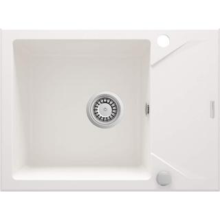 ZLEW. EVORA ALABASTER GRANIT 1K Z/KO 590X440X193, 3,5" + OSPRZĘT SPACE SAVER ZQJ_A11A