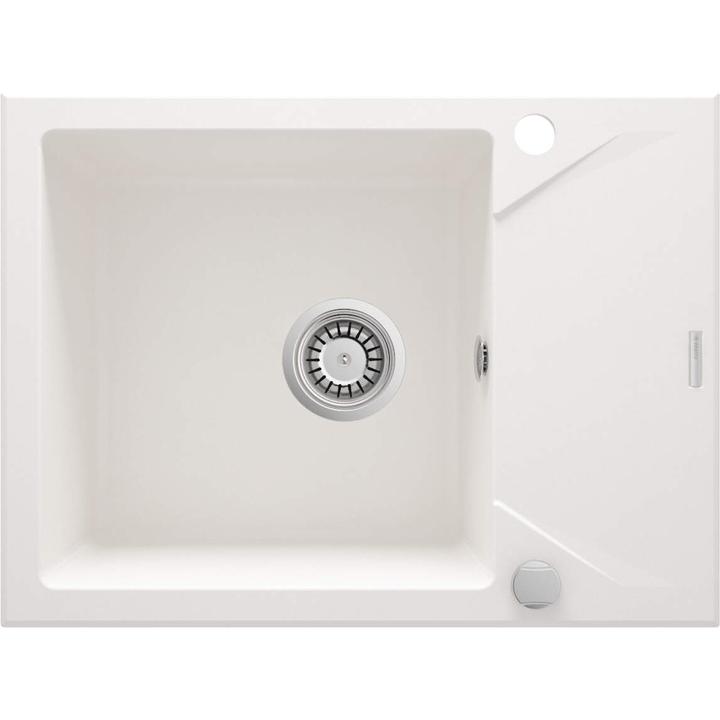 ZLEW. EVORA ALABASTER GRANIT 1K Z/KO 590X440X193, 3,5" + OSPRZĘT SPACE SAVER ZQJ_A11A