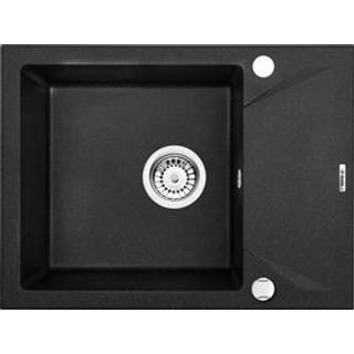 ZLEW. EVORA GRAFIT METALIK GRANIT 1K Z/KO 590X440X180, 3,5" + OSPRZĘT SPACE SAVER B7ZQJ_G11A