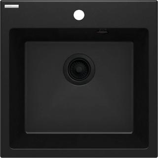ZLEW. EVORA NERO GRANIT 1K 500x500x216, 3,5" + OSPRZĘT SPACE-SAVER ZQJ_N103