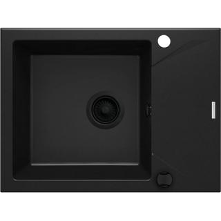 ZLEW. EVORA NERO GRANIT 1K Z/KO 590X440X193, 3,5" + OSPRZĘT SPACE SAVER ZQJ_N11A