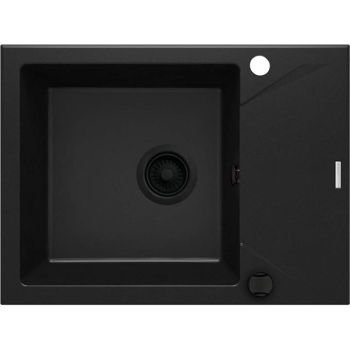 ZLEW. EVORA NERO GRANIT 1K Z/KO 590X440X193, 3,5" + OSPRZĘT SPACE SAVER ZQJ_N11A