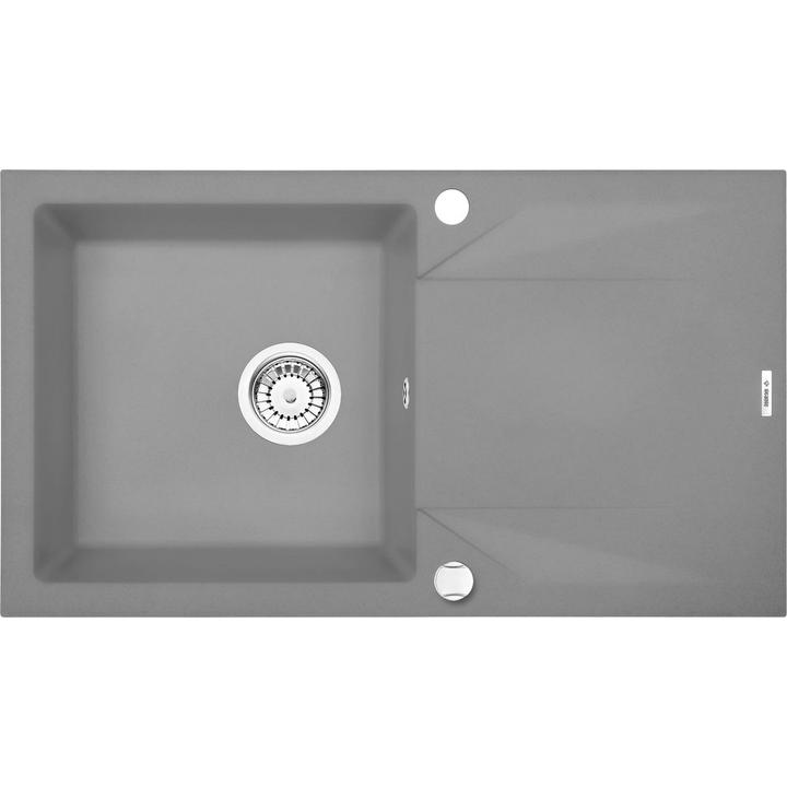 ZLEW. EVORA SZARY METALIK GRANIT 1K Z/O 780X440X180, 3,5" + OSPRZĘT SPACE SAVER B7ZQJ_S113