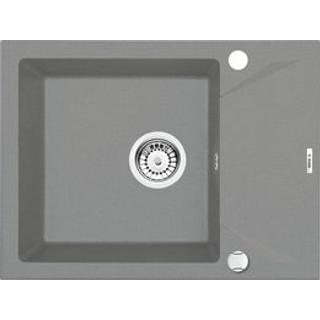 ZLEW. EVORA SZARY METALIK GRANIT 1K Z/KO 590X440X180, 3,5" +OSPRZĘT SPACE SAVER B7ZQJ_S11A