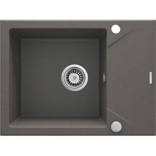 ZLEW. EVORA ANTRACYT METALIK GRANIT 1K Z/KO 590X440X193, 3,5" + OSPRZĘT SPACE SAVER ZQJ_T11A