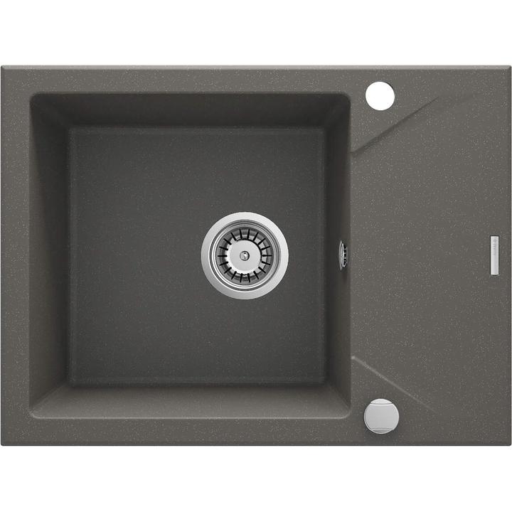 ZLEW. EVORA ANTRACYT METALIK GRANIT 1K Z/KO 590X440X193, 3,5" + OSPRZĘT SPACE SAVER ZQJ_T11A