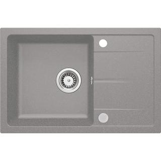 ZLEW. LEDA SZARY METALIK GRANIT 1K Z/O 670x440x164, 3,5" + OSPRZĘT SPACE-SAVER   ZRD_S113