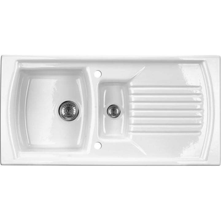 ZLEW. LUSITANO CERAMICZNY BIAŁY 1,5K Z/O 1000X500X220, 3,5" / 2" + OSP B7ZCL_651N