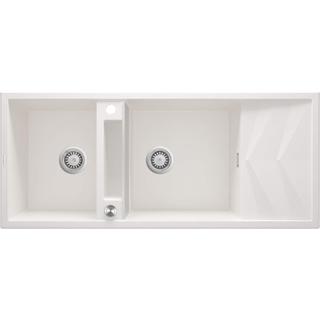 ZLEW. MAGNETIC ALABASTER GRANIT 2K Z/O 1160x500x224, 3,5" + OSPRZĘT SPACE-SAVER CLICK  ZRM_A213