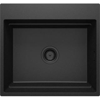 ZLEW. MAGNETIC GRAFIT METALIK GRANIT 1K 560X520X220, 3,5" + OSPRZĘT SPACE-SAVER NERO CLICK  ZRM_G10A