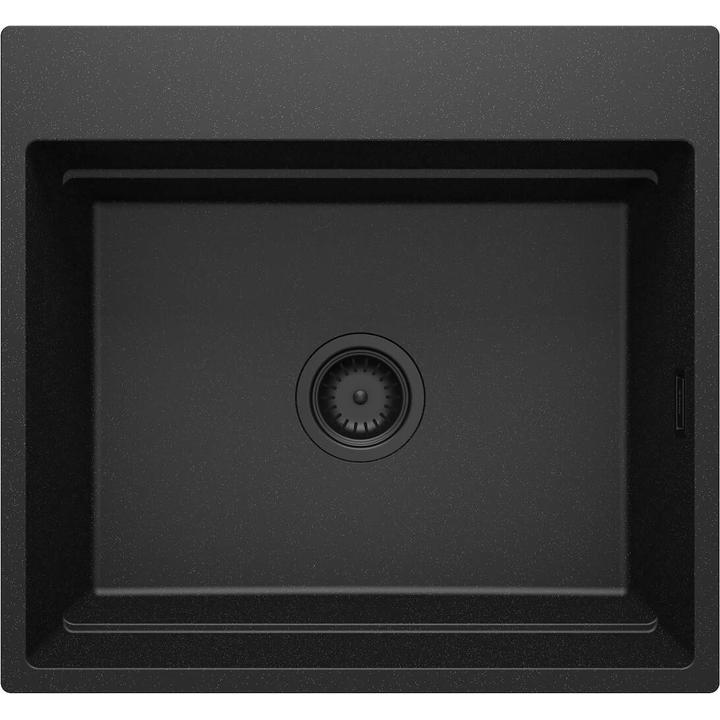 ZLEW. MAGNETIC GRAFIT METALIK GRANIT 1K 560X520X220, 3,5" + OSPRZĘT SPACE-SAVER NERO CLICK  ZRM_G10A