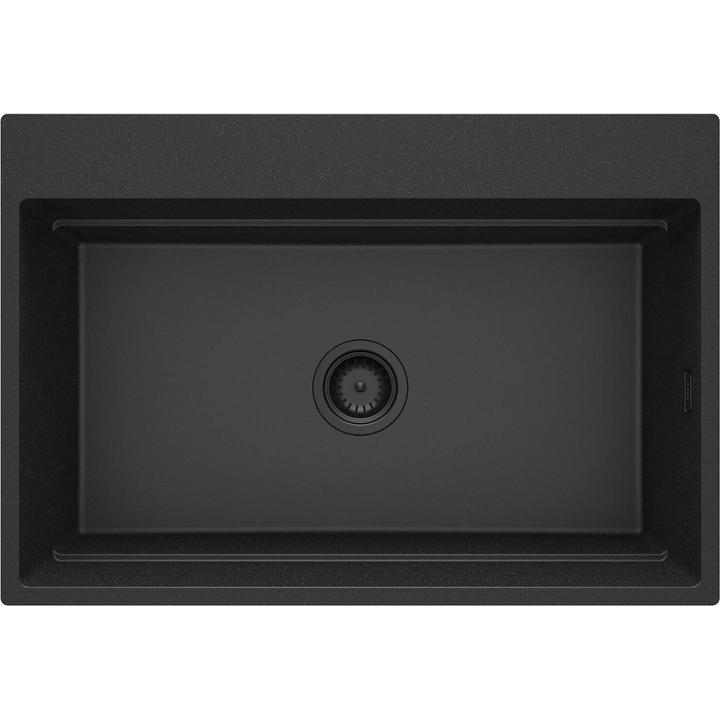 ZLEW. MAGNETIC GRAFIT METALIK GRANIT 1K 760X520X220, 3,5" + OSPRZĘT SPACE-SAVER NERO CLICK  ZRM_G10B