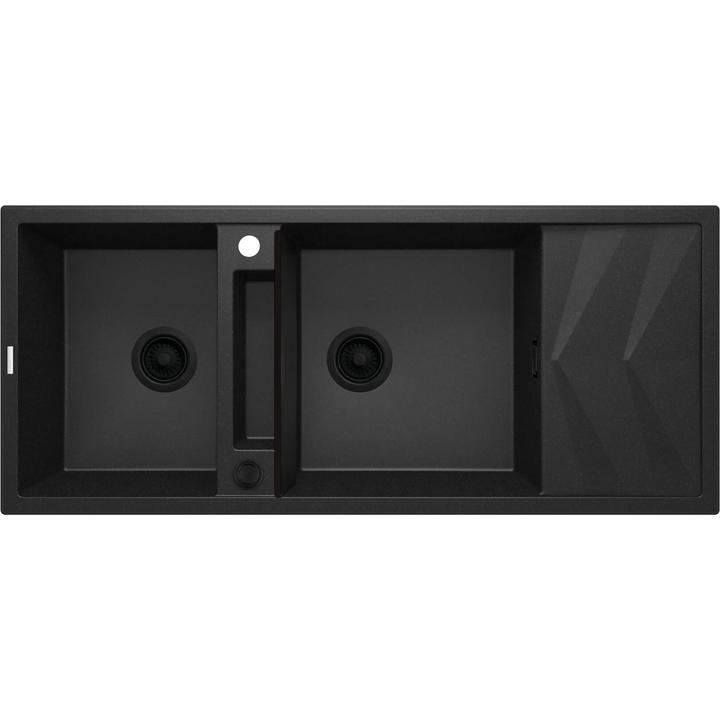 ZLEW. MAGNETIC GRAFIT MET.GRANIT 2K Z/O 1160x500x224, 3,5" + OSPRZĘT SPACE-SAVER NERO CLICK  ZRM_G213