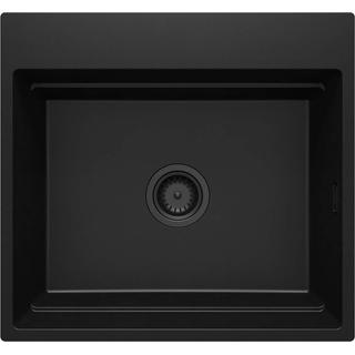 ZLEW. MAGNETIC NERO GRANIT 1K 560X520X220, 3,5" + OSPRZĘT SPACE SAVER NERO CLICK  ZRM_N10A