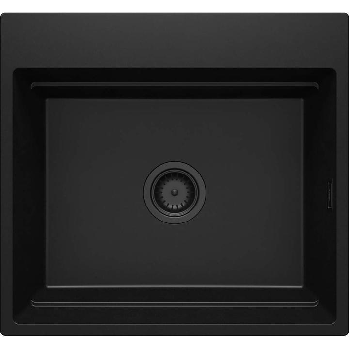 ZLEW. MAGNETIC NERO GRANIT 1K 560X520X220, 3,5" + OSPRZĘT SPACE SAVER NERO CLICK  ZRM_N10A