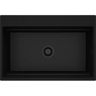 ZLEW. MAGNETIC NERO GRANIT 1K 760X520X220, 3,5" + OSPRZĘT SPACE SAVER NERO CLICK  ZRM_N10B