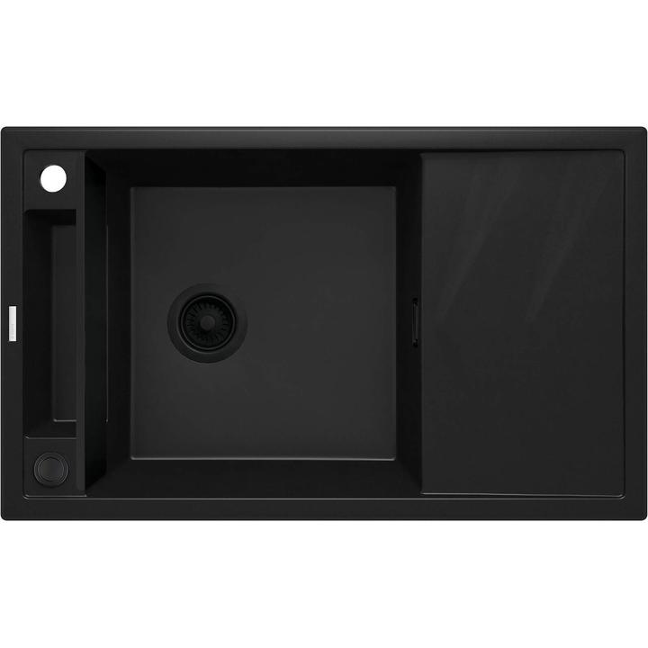ZLEW. MAGNETIC NERO GRANIT 1K Z/O 820X500X219, 3,5" + OSPRZĘT SPACE SAVER NERO  ZRM_N113