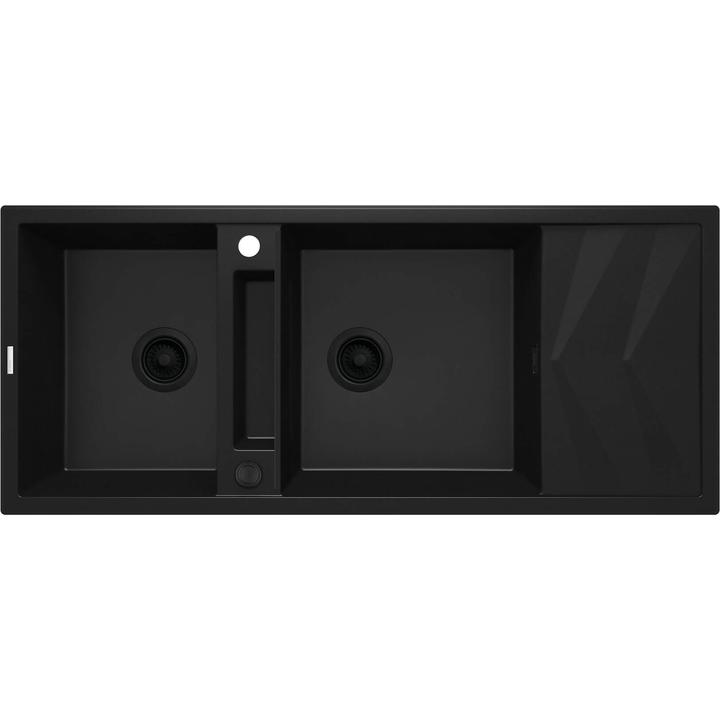 ZLEW. MAGNETIC NERO GRANIT 2K Z/O 1160x500x224, 3,5" + OSPRZĘT SPACE-SAVER NERO CLICK  ZRM_N213