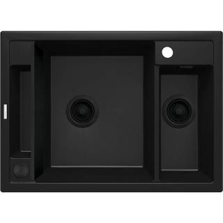 ZLEW. MAGNETIC NERO GRANIT 1,5K 690X500X219MM + OSPRZĘT SPACE SAVER NERO  ZRM_N503