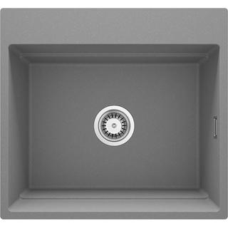 ZLEW. MAGNETIC SZARY METALIK GRANIT 1K 560X520X220, 3,5" + OSPRZĘT SPACE SAVER CLICK  ZRM_S10A