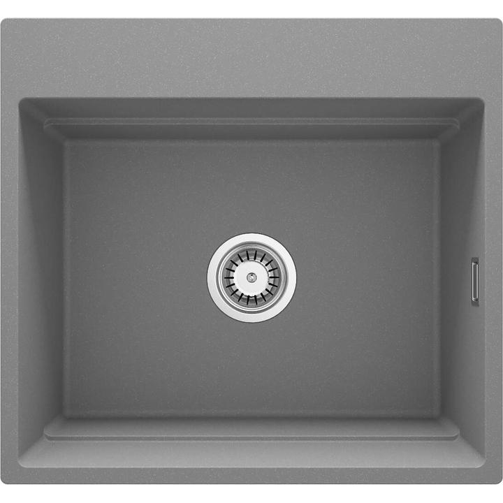 ZLEW. MAGNETIC SZARY METALIK GRANIT 1K 560X520X220, 3,5" + OSPRZĘT SPACE SAVER CLICK  ZRM_S10A