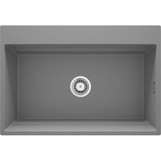 ZLEW. MAGNETIC SZARY METALIK GRANIT 1K 760X520X220, 3,5" + OSPRZĘT SPACE SAVER CLICK  ZRM_S10B