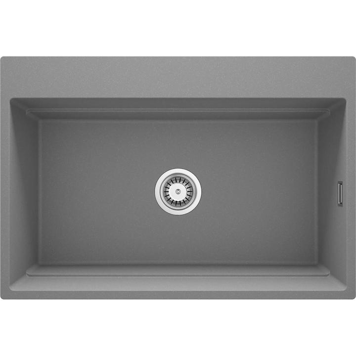 ZLEW. MAGNETIC SZARY METALIK GRANIT 1K 760X520X220, 3,5" + OSPRZĘT SPACE SAVER CLICK  ZRM_S10B