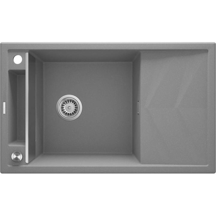 ZLEW. MAGNETIC SZARY MET.GRANIT 1K Z/O 820X500X219, 3,5" + OSPRZĘT SPACE SAVER  ZRM_S113
