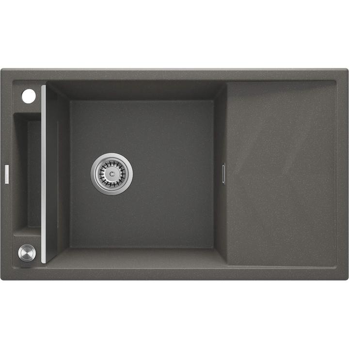 ZLEW. MAGNETIC ANTRACYT MET.GRANIT 1K Z/O 820X500X219, 3,5" + OSPRZĘT SPACE SAVER  ZRM_T113
