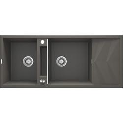 ZLEW. MAGNETIC ANTRACYT MET.GRANIT 2K Z/O 1160x500x224, 3,5" + OSPRZĘT SPACE-SAVER CLICK  ZRM_T213
