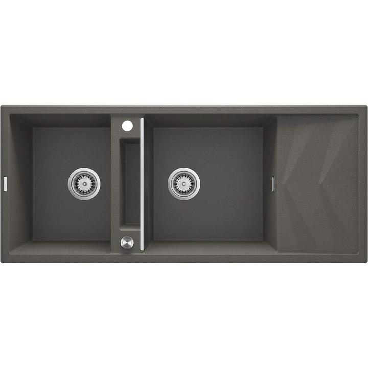 ZLEW. MAGNETIC ANTRACYT MET.GRANIT 2K Z/O 1160x500x224, 3,5" + OSPRZĘT SPACE-SAVER CLICK  ZRM_T213