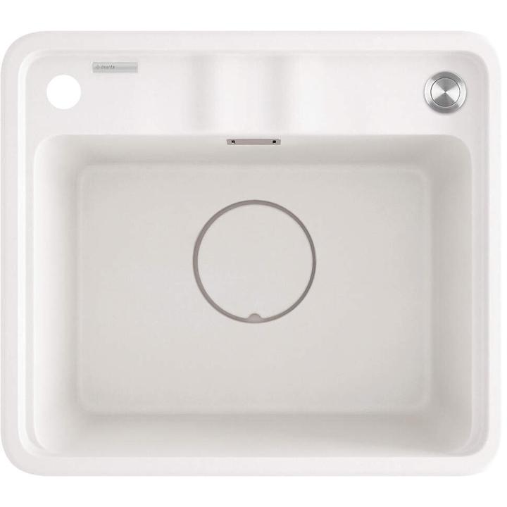 ZLEW. MOMI ALABASTER GRANIT 1K 440x500x230 MM + OSPRZĘT SPACE-SAVER  ZKM_A103