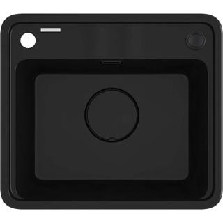ZLEW. MOMI NERO GRANIT 1K 440x500x230 MM + OSPRZĘT SPACE-SAVER  ZKM_N103