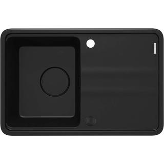 ZLEW. MOMI NERO GRANIT 1K Z/KO 670x440x230 MM + OSPRZĘT SPACE-SAVER  ZKM_N11A