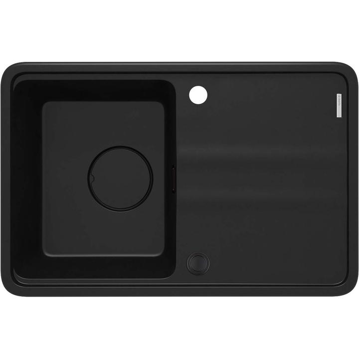 ZLEW. MOMI NERO GRANIT 1K Z/KO 670x440x230 MM + OSPRZĘT SPACE-SAVER  ZKM_N11A