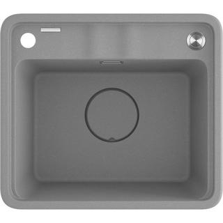 ZLEW. MOMI SZARY METALIK GRANIT 1K 440x500x230 MM + OSPRZĘT SPACE-SAVER  ZKM_S103