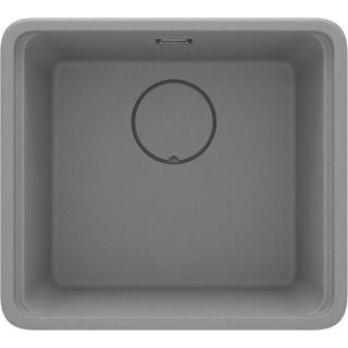 ZLEW. MOMI SZARY METALIK GRANIT 1K 500x450x230 MM + OSPRZĘT SPACE-SAVER  ZKM_S10A