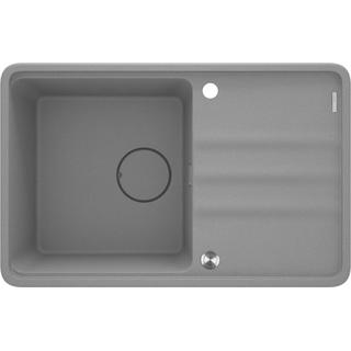 ZLEW. MOMI SZARY METALIK GRANIT 1K Z/O 780x500x230 MM + OSPRZĘT SPACE-SAVER  ZKM_S113