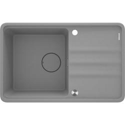 ZLEW. MOMI SZARY METALIK GRANIT 1K Z/O 780x500x230 MM + OSPRZĘT SPACE-SAVER  ZKM_S113