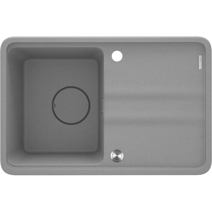 ZLEW. MOMI SZARY METALIK GRANIT 1K Z/KO 670x440x230 MM + OSPRZĘT SPACE-SAVER  ZKM_S11A