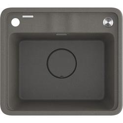ZLEW. MOMI ANTRACYT METALIK GRANIT 1K 440x500x230 MM + OSPRZĘT SPACE-SAVER  ZKM_T103