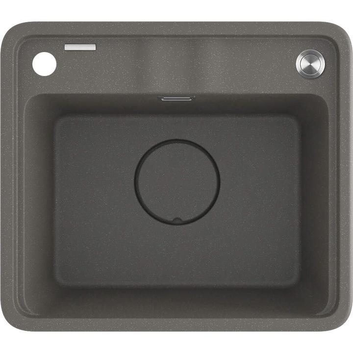 ZLEW. MOMI ANTRACYT METALIK GRANIT 1K 440x500x230 MM + OSPRZĘT SPACE-SAVER  ZKM_T103